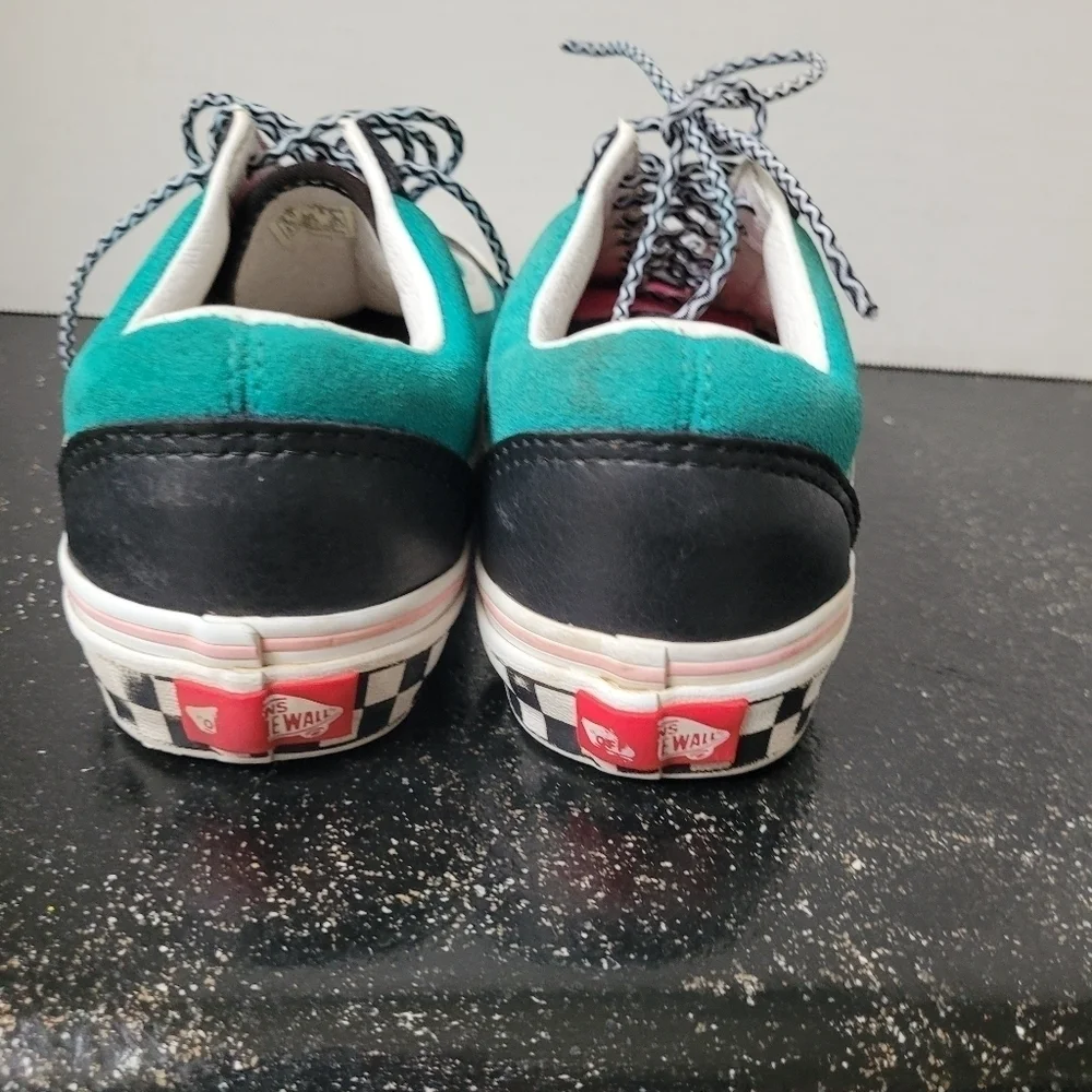 Vans black teal